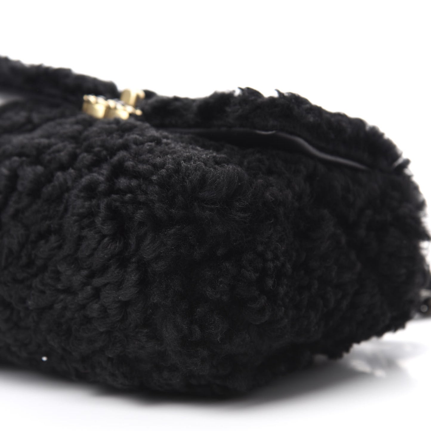 Shearling Sheepskin Medium 19 Flap Black