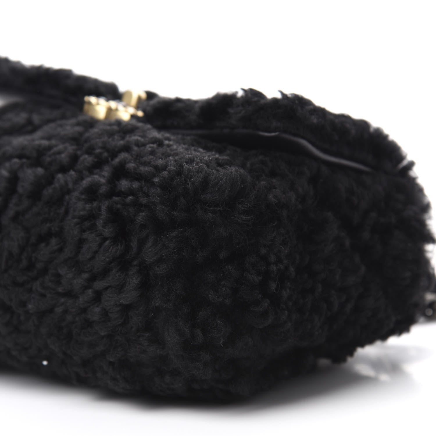 Chanel Shearling Sheepskin Medium 19 Flap Black 7 of 11