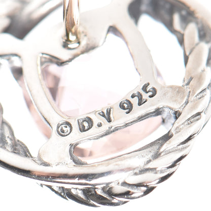 David Yurman Sterling Silver Morganite 7mm Infinity Earrings 4 of 5