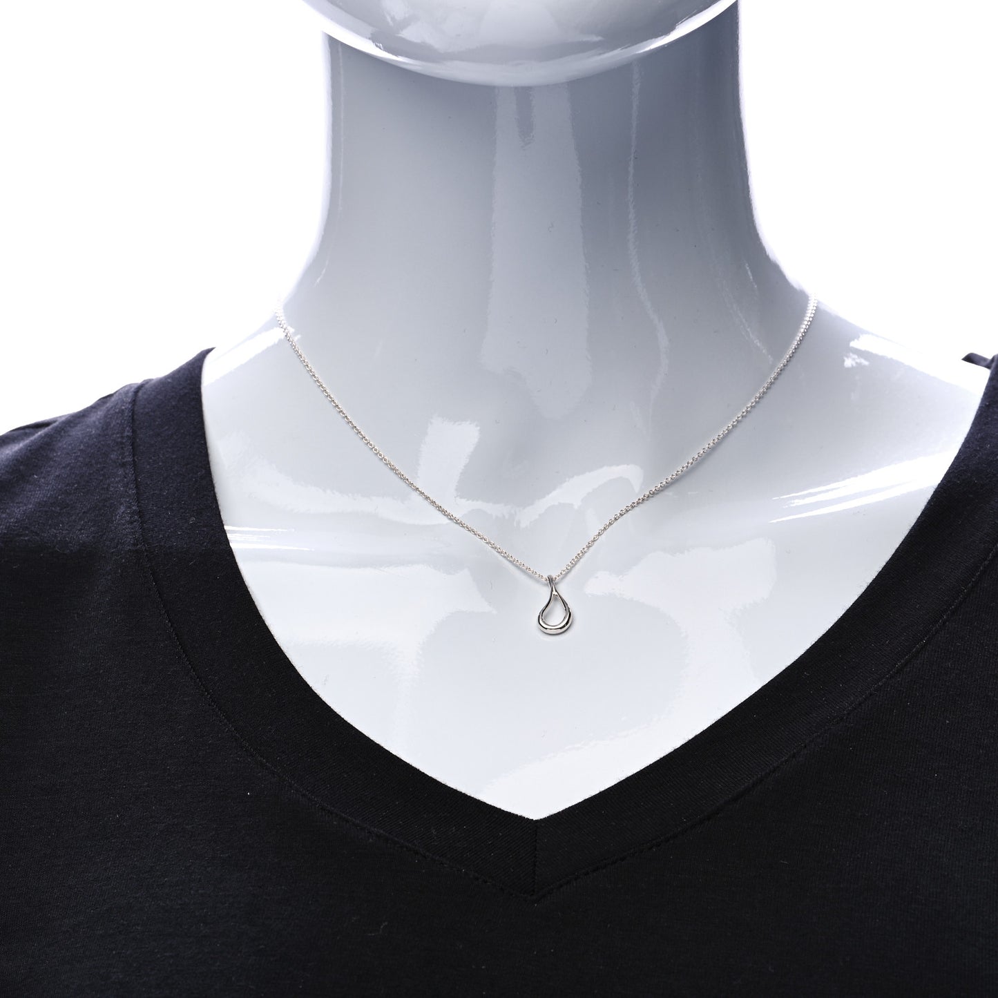 Sterling Silver Elsa Peretti Open Tear Drop Pendant Necklace