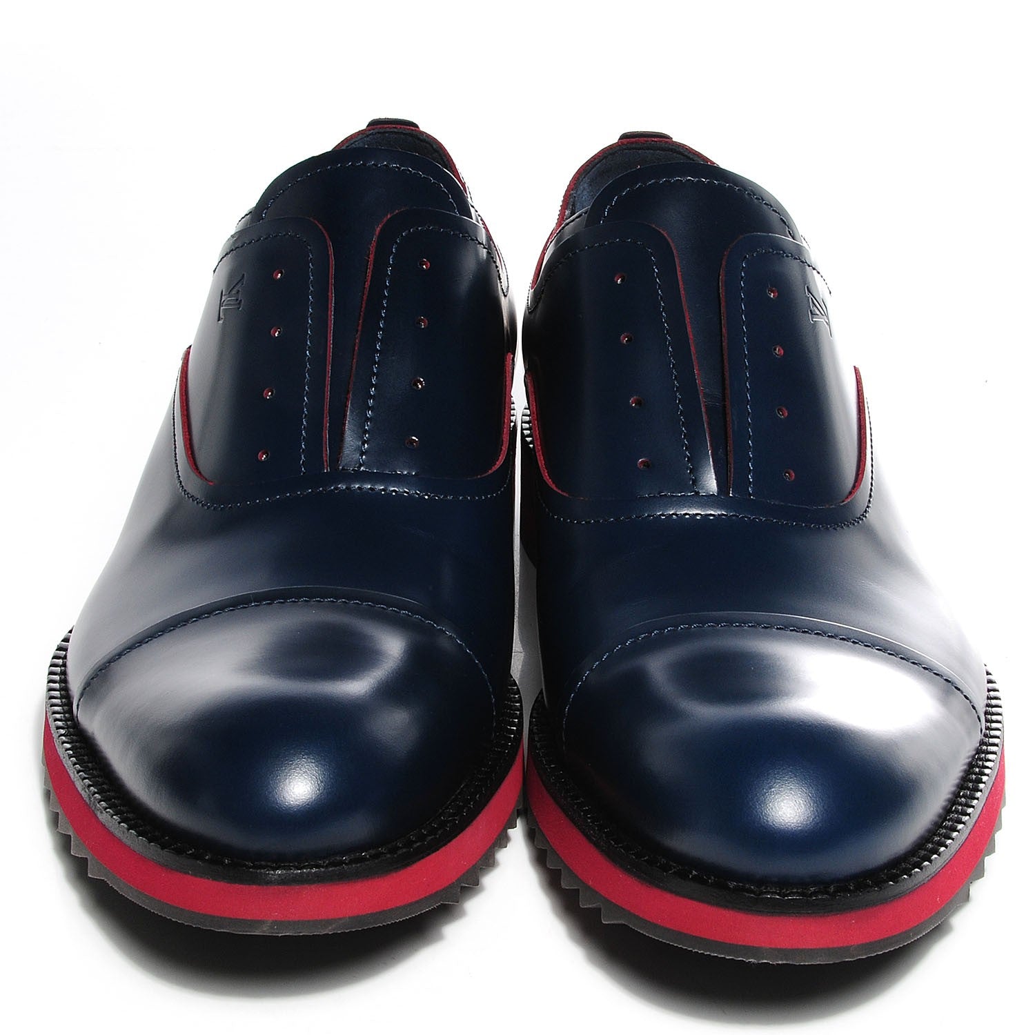 Louis Vuitton Glazed Calfskin Steel Richelieu Mens Oxfords 10 Marine 2 of 8