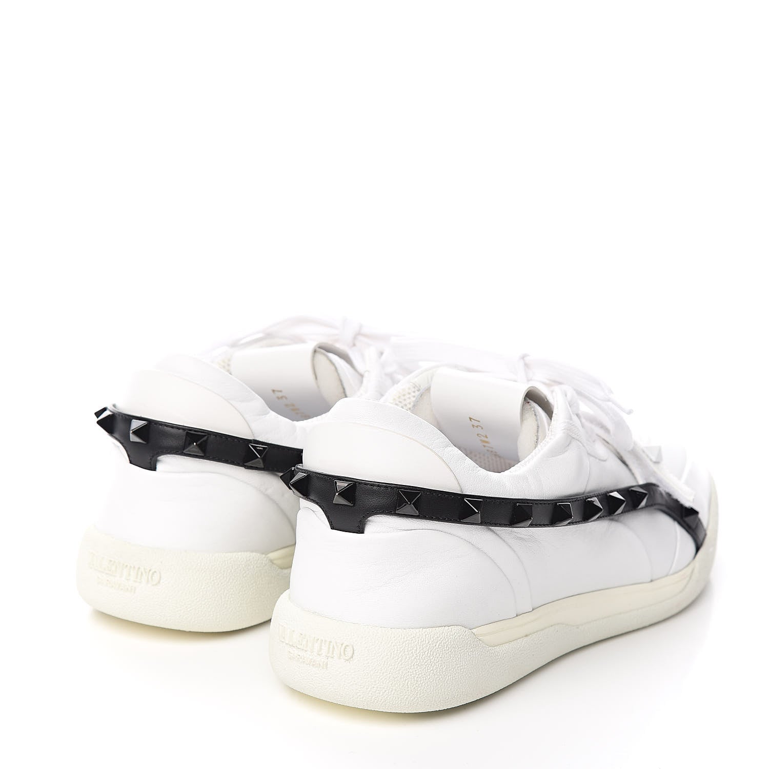 Valentino Garavani Calfskin Womens Rockstud Armour Sneakers 37 White 4 of 9