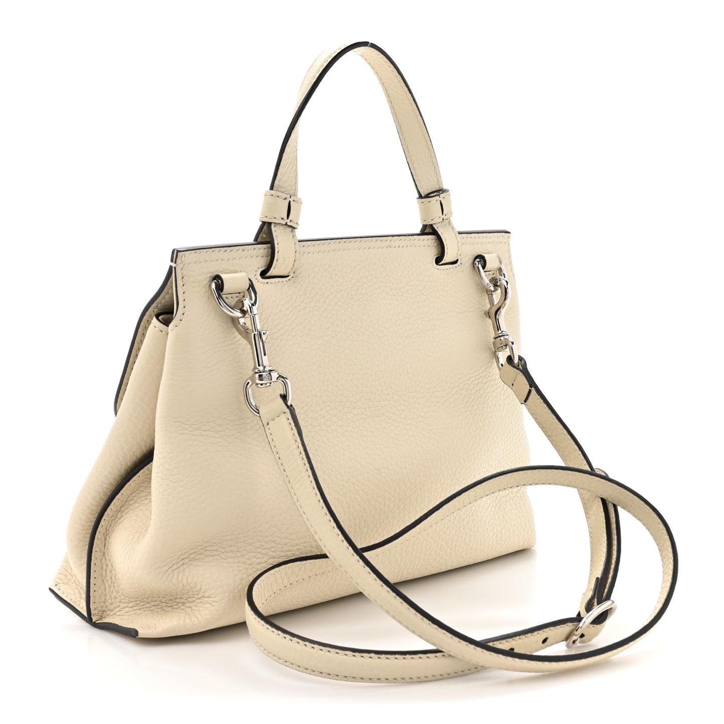 Cellarius Calfskin Small Bamboo Daily Top Handle Bag Mystic White