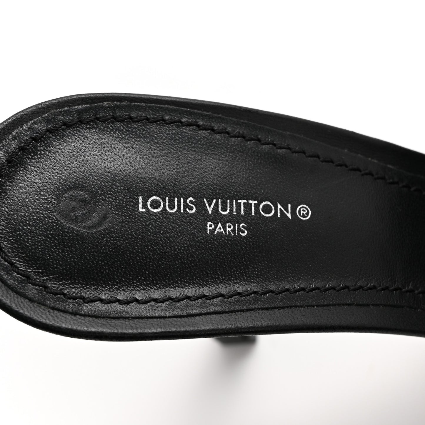 Lambskin Embossed Monogram Revival High Heel Mules 40 Black