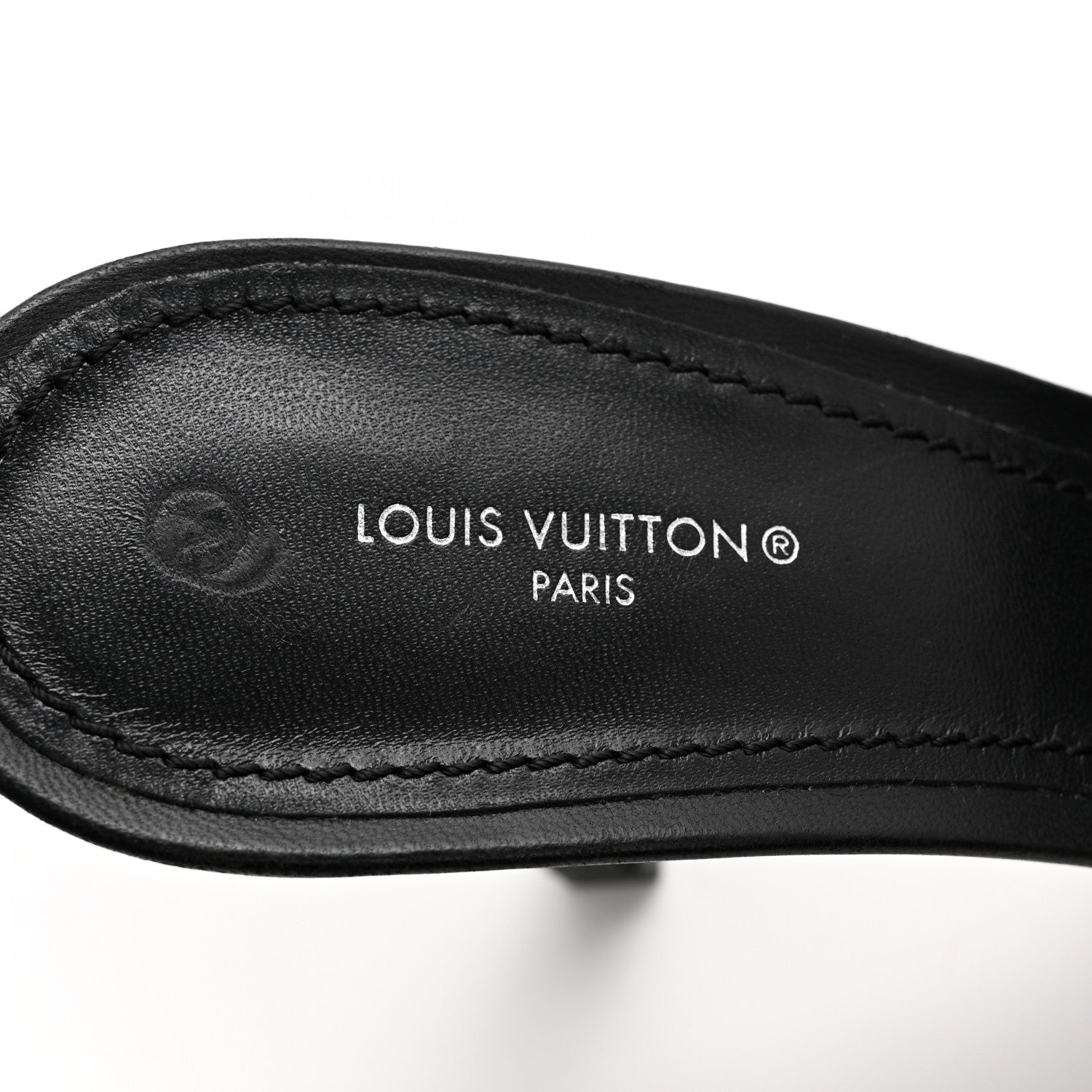 Louis Vuitton Lambskin Embossed Monogram Revival High Heel Mules 40 Black 6 of 10