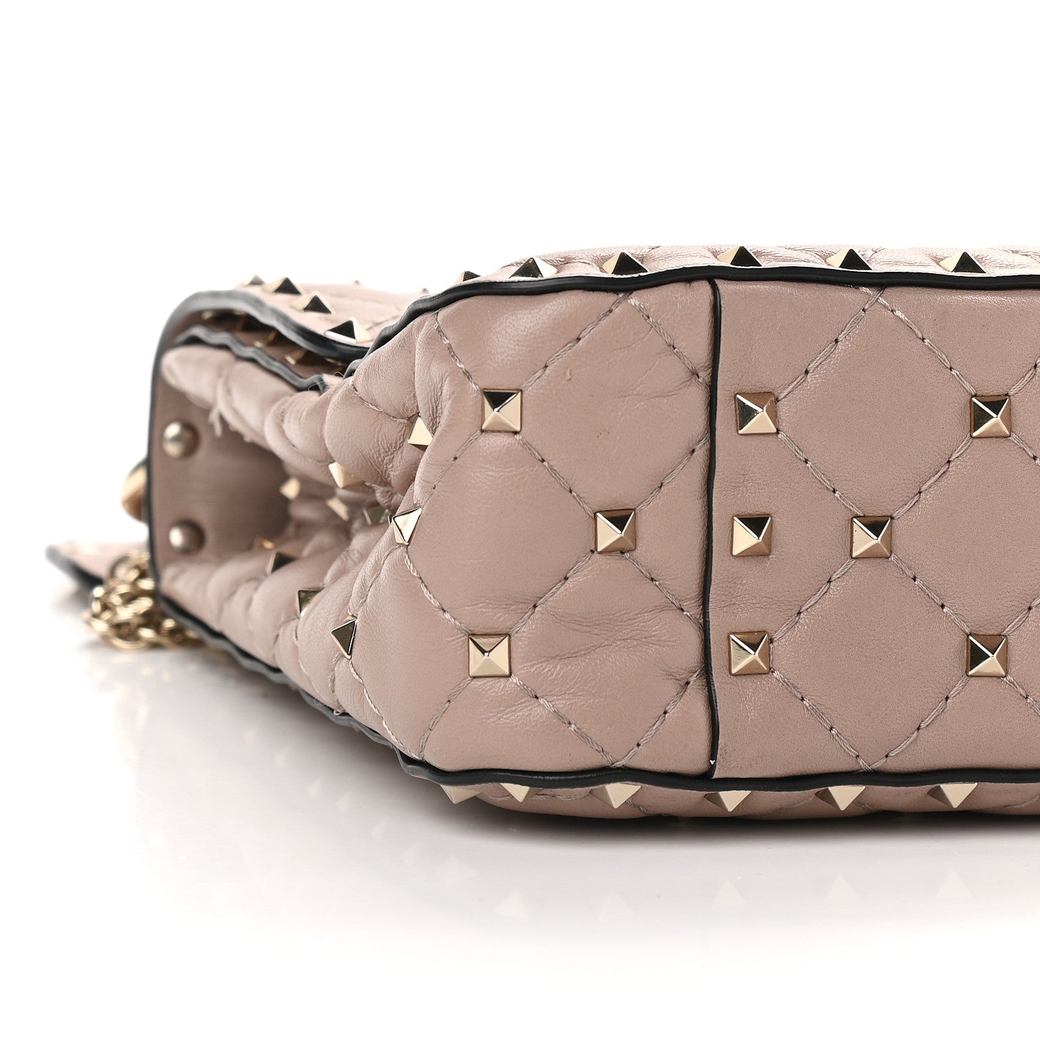 Valentino Garavani Lambskin Medium Rockstud Spike Shoulder Bag Poudre 7 of 8