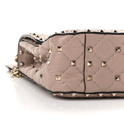 Valentino Garavani Lambskin Medium Rockstud Spike Shoulder Bag Poudre 7 of 8
