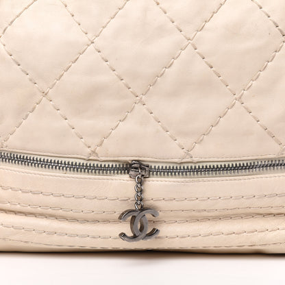 Chanel Lambskin Stitched Expandable Tote White 15 of 16