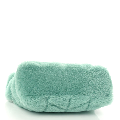 Saint Laurent Merino Shearling Lambskin Quilted Small Loulou Puffer Monogram Chain Satchel Iced Mint 3 of 7