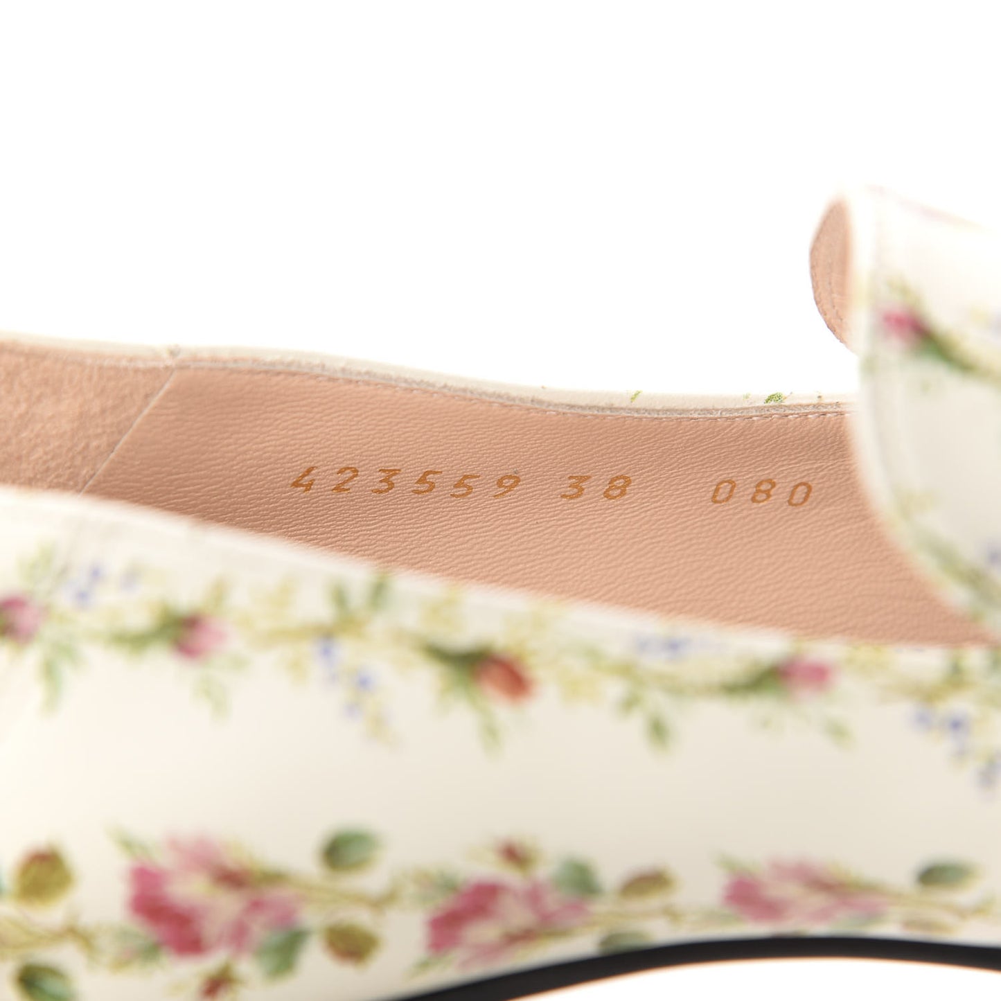 Calfskin Web Pearl Floral Embellished Peyton Loafer 38 White Multicolor