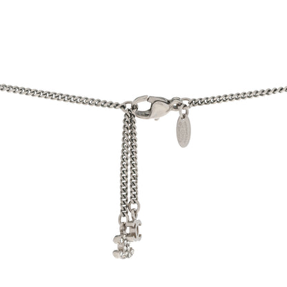 Chanel Baguette Crystal Pearl CC Pendant Necklace Silver 5 of 8