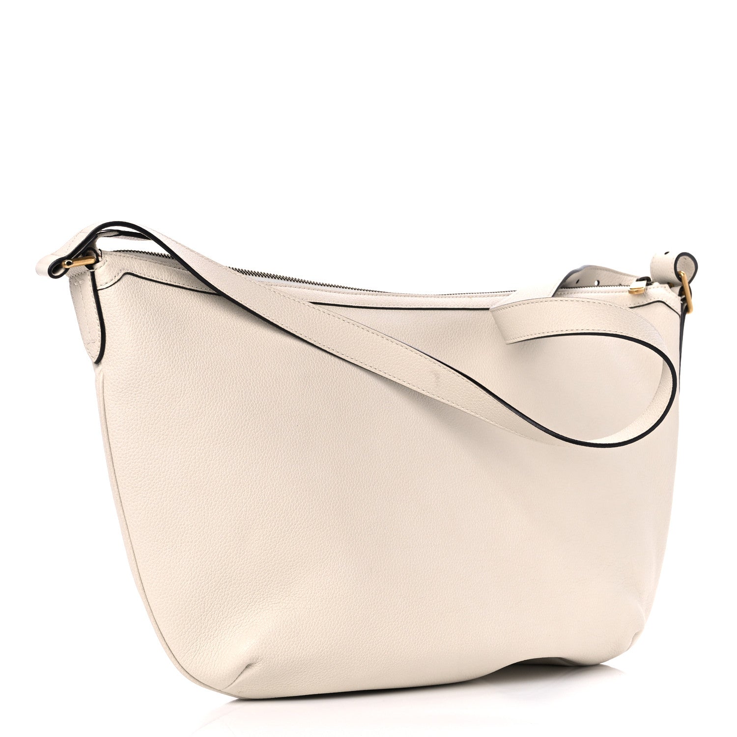 Gucci Grained Calfskin Logo Half Moon Hobo White 3 of 13