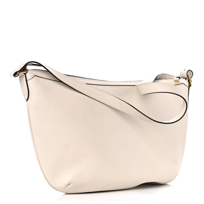 Gucci Grained Calfskin Logo Half Moon Hobo White 3 of 13