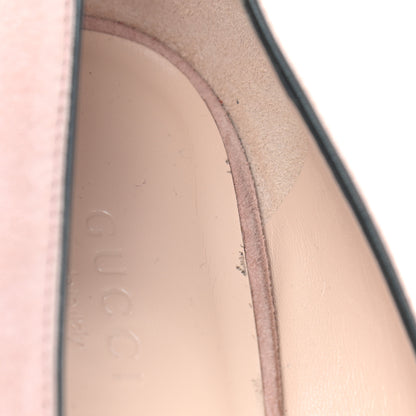 Gucci Kid Scamosciato GG Marmont Fringe 50mm Loafer Pumps 39 Crystal Pink 6 of 8