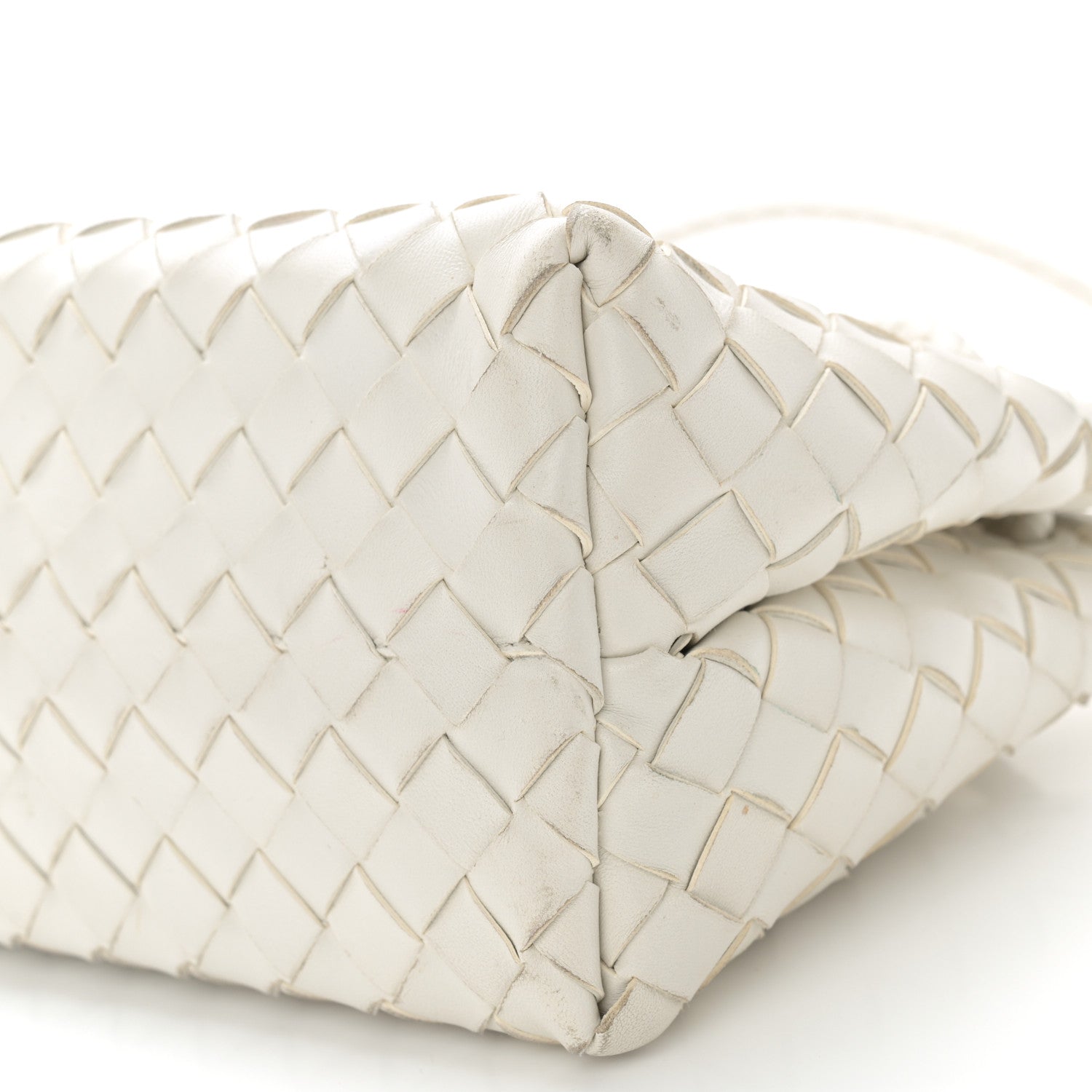 Bottega Veneta Nappa Intrecciato Small East West Andiamo Shoulder Bag White 10 of 12