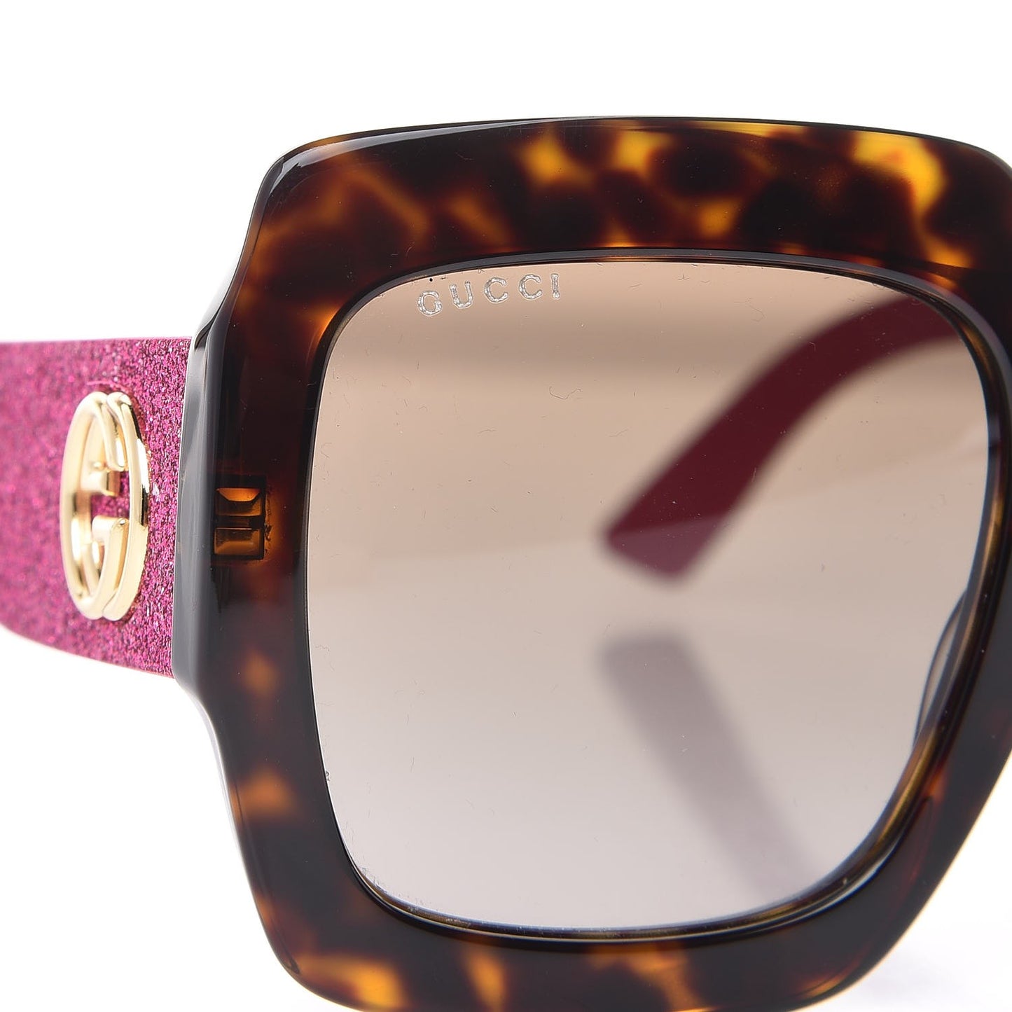 Square Frame GG0102S Sunglasses Glitter Pink Multi