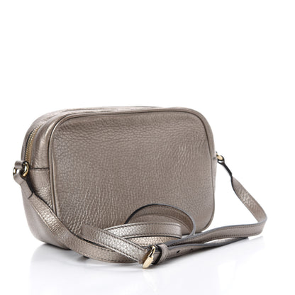 Gucci Metallic Pebbled Calfskin Small Soho Disco Bag Golden Beige 3 of 14
