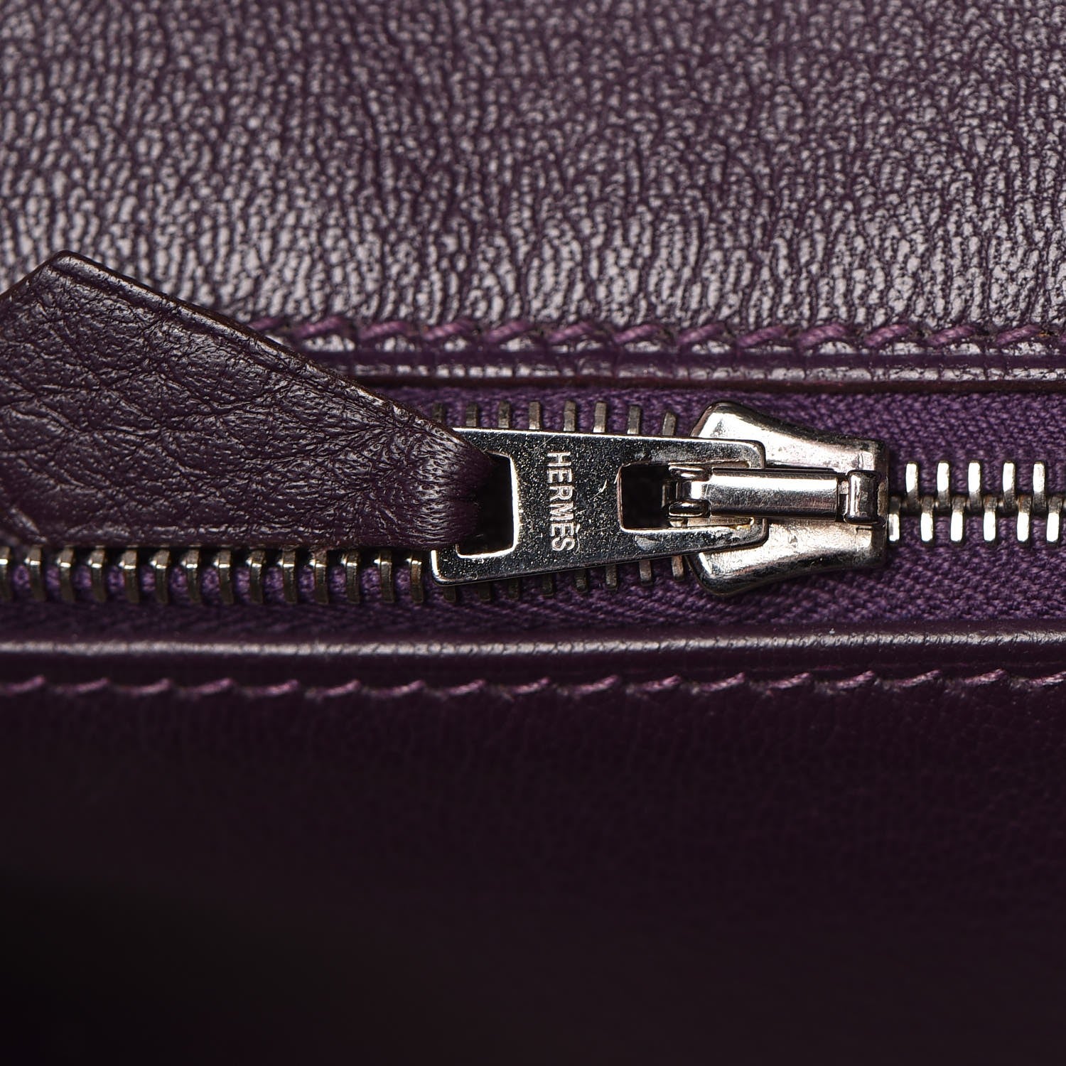 Hermes Taurillon Clemence Birkin 35 Raisin 15 of 36