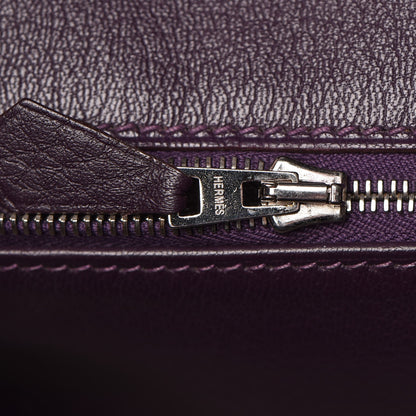 Hermes Taurillon Clemence Birkin 35 Raisin 15 of 36