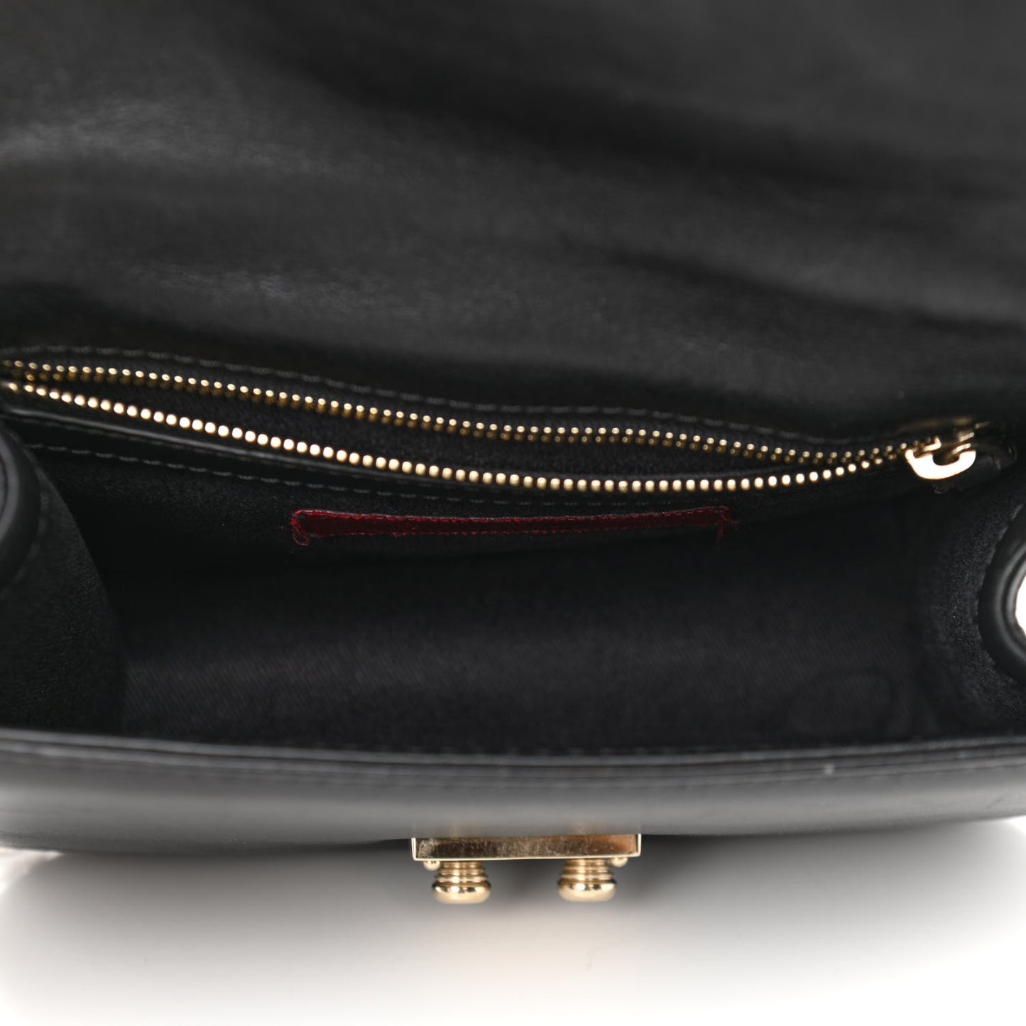 Vitello Small Glam Lock Rockstud Flap Black