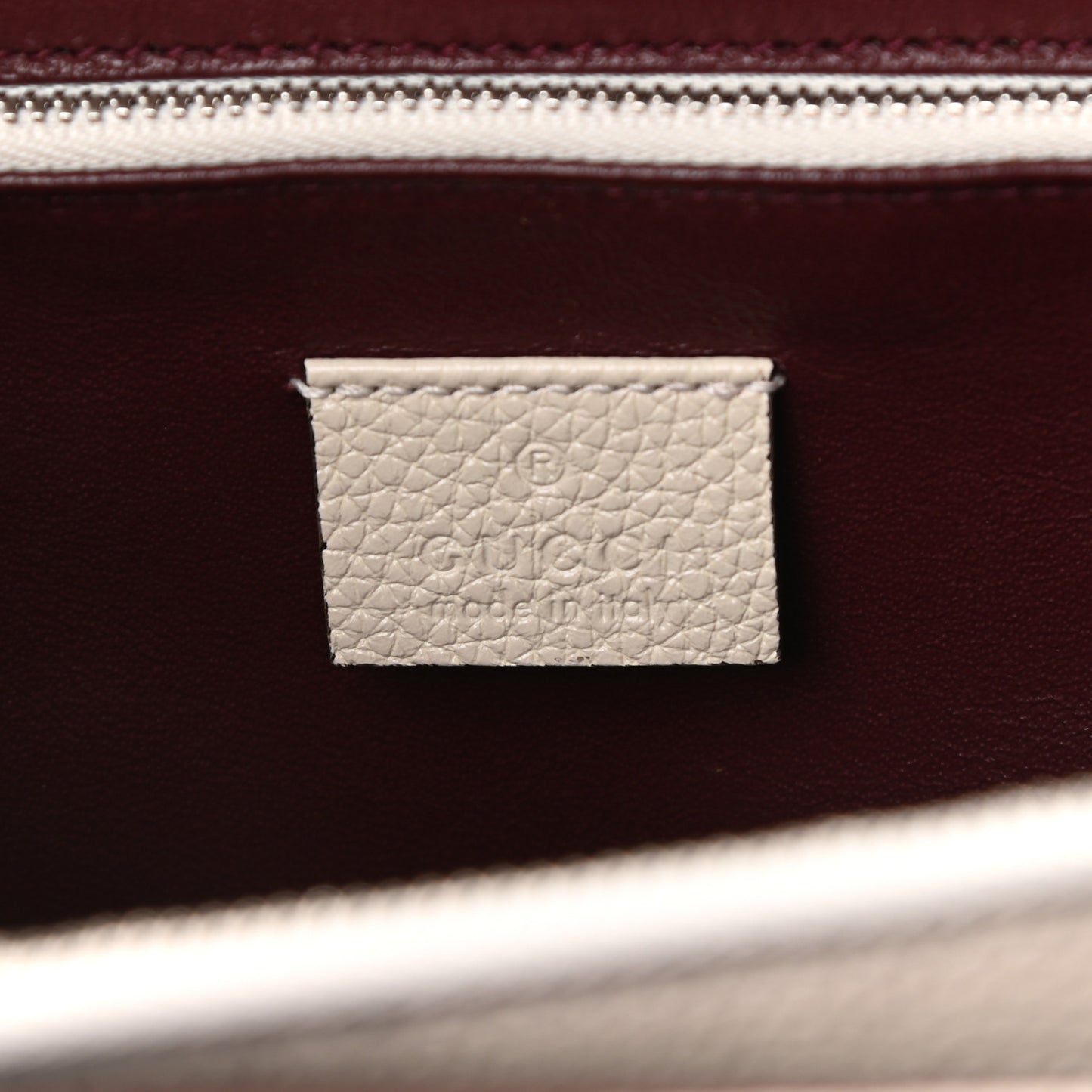 Grainy Calfskin Medium Zumi Top Handle Bag Mystic White