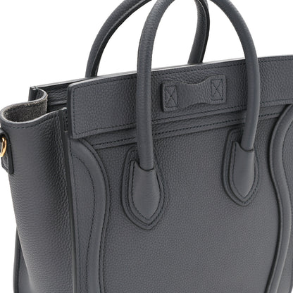 Celine Drummed Calfskin Nano Luggage Kohl 12 of 13