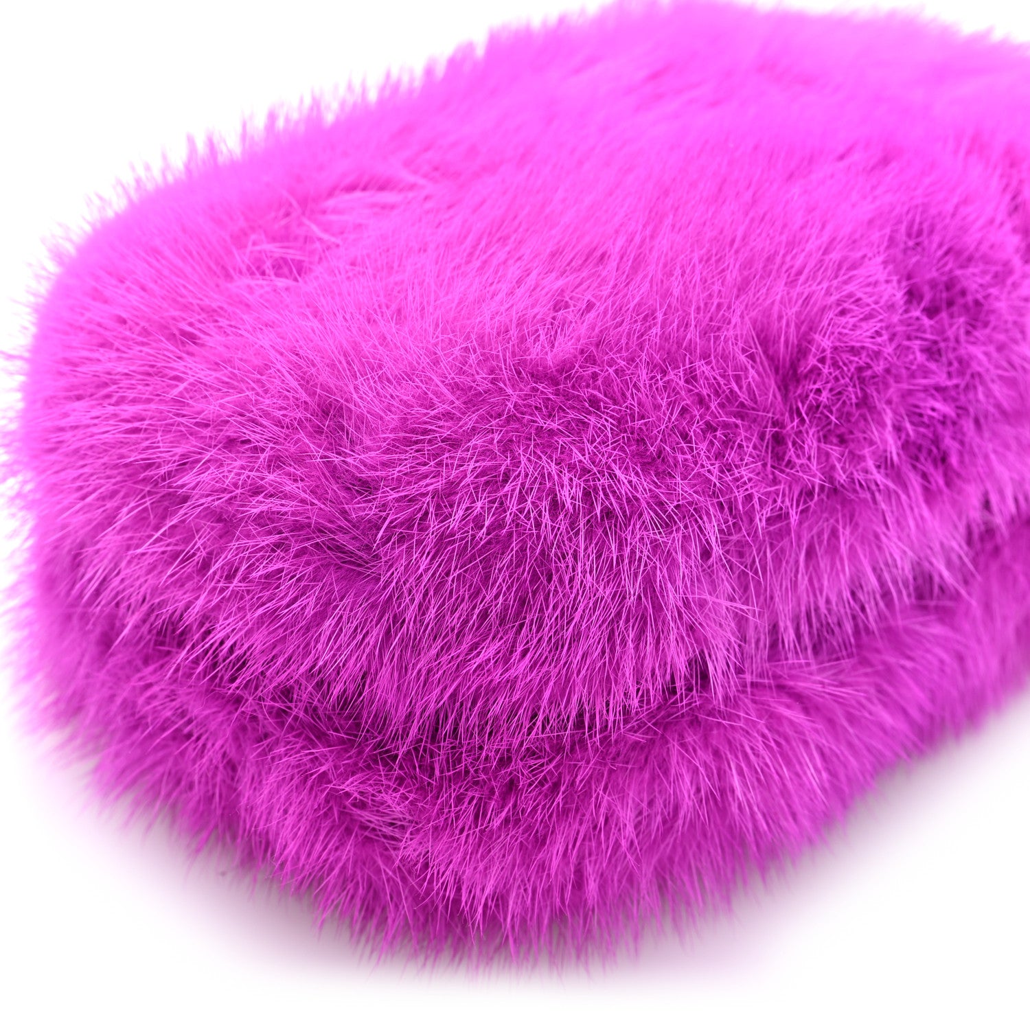 Alexander McQueen Mink Fur Britannia Skull Box Clutch Fuchsia 8 of 9