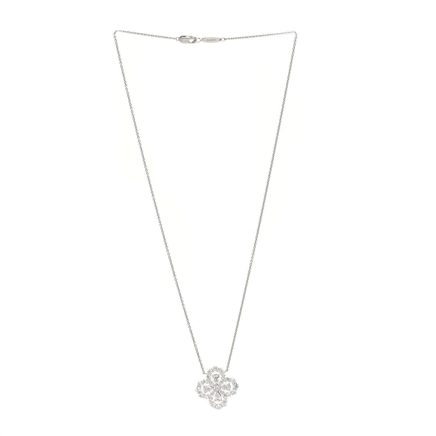 Harry Winston Platinum Diamond Full Loop Pendant Necklace 3 of 6