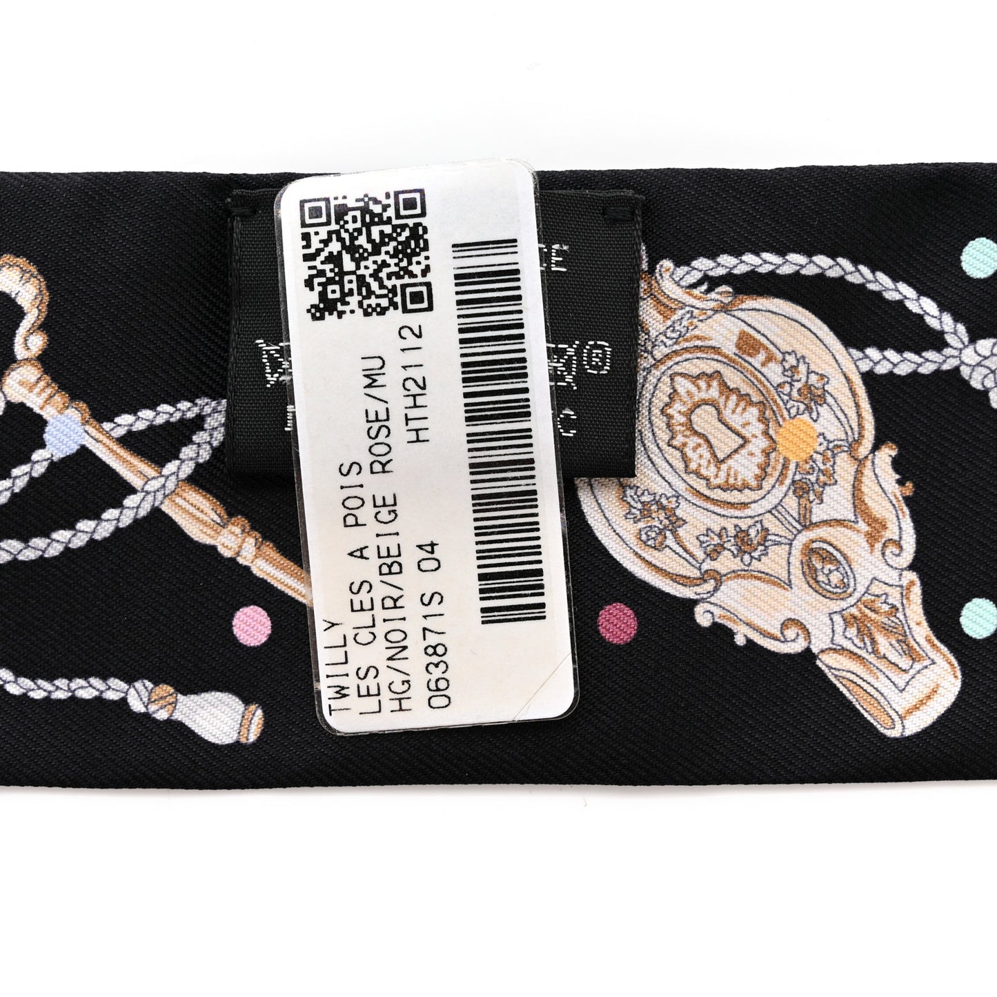 Silk Les Cles A Pois Twilly Black Beige Rose Multicolor