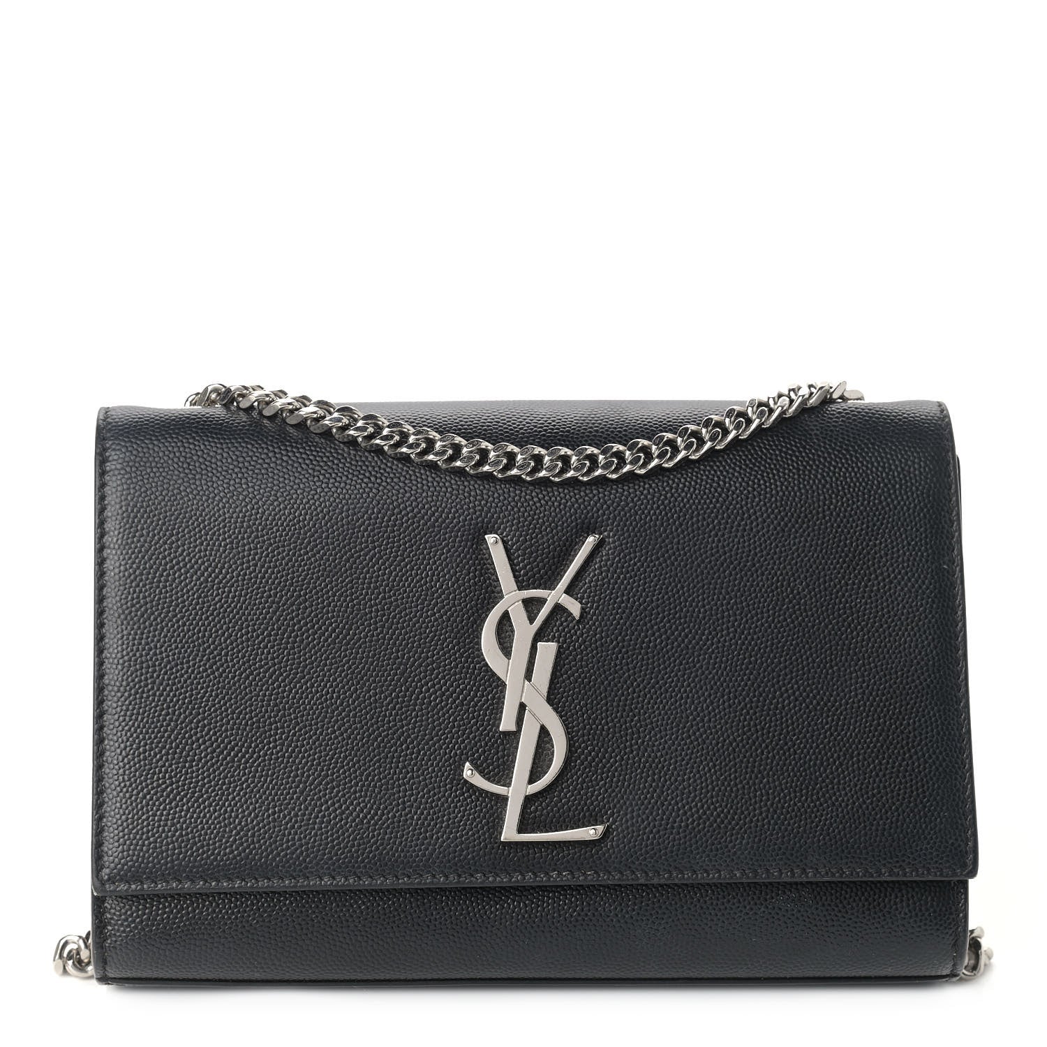 Saint Laurent Grain De Poudre Small Monogram Kate Satchel Black 1 of 9