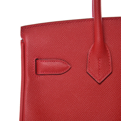 Hermes Epsom Horseshoe Birkin 30 Rouge Casaque Gris Mouette 9 of 36