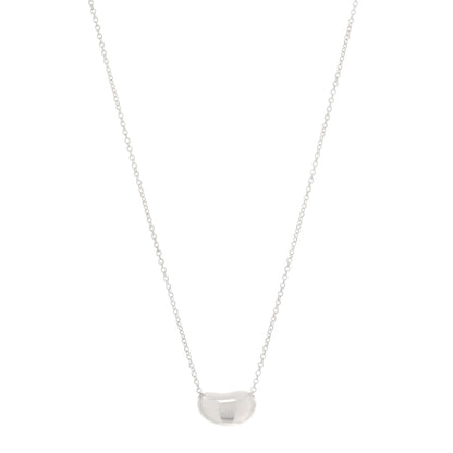 Tiffany Sterling Silver 12mm Elsa Peretti Bean Pendant Necklace 1 of 6