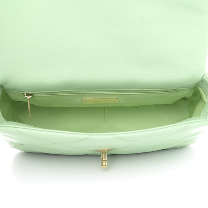 Chanel Goatskin Quilted Medium 19 Flap Light Green 4 of 10