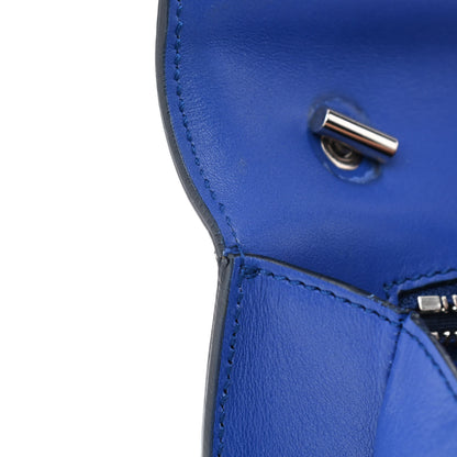 Salvatore Ferragamo Perforated Calfskin Patent Ginny Bow Crossbody Bag Blue 11 of 11