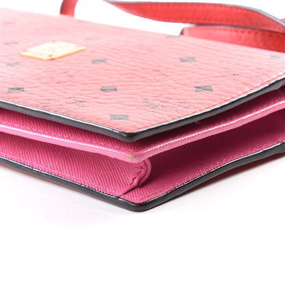MCM Visetos Bi-Color Crossbody Wallet Coral Sugar Pink 7 of 9