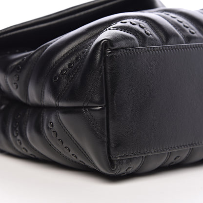 Saint Laurent Calfskin Y Quilted Studded Monogram Small Loulou Chain Satchel Black 9 of 10
