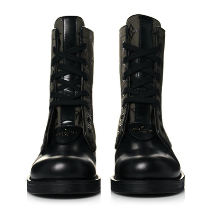Louis Vuitton Canvas Calfskin Metropolis Flat Ranger Boot 36.5 Khaki Green 2 of 6