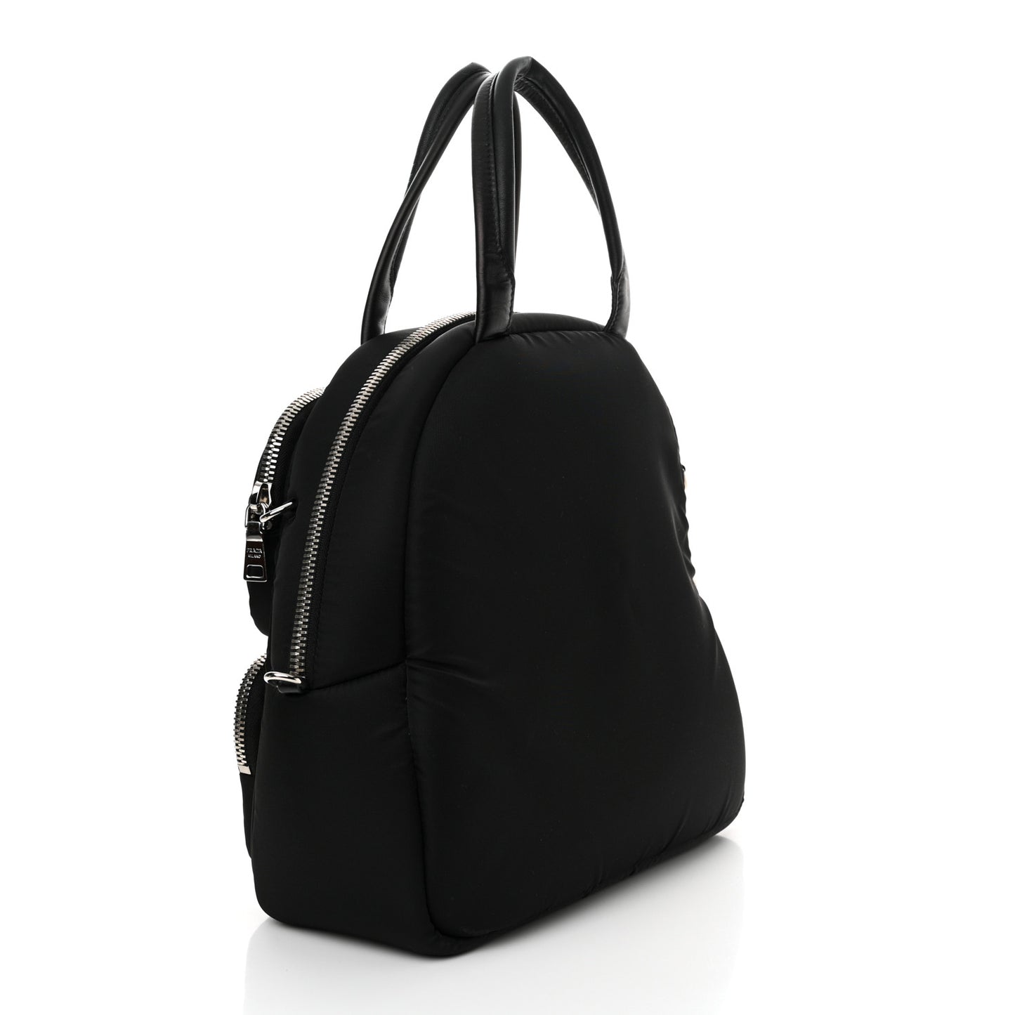 Tessuto Nylon Pocket Cargo Top Handle Bag Black Fuoco