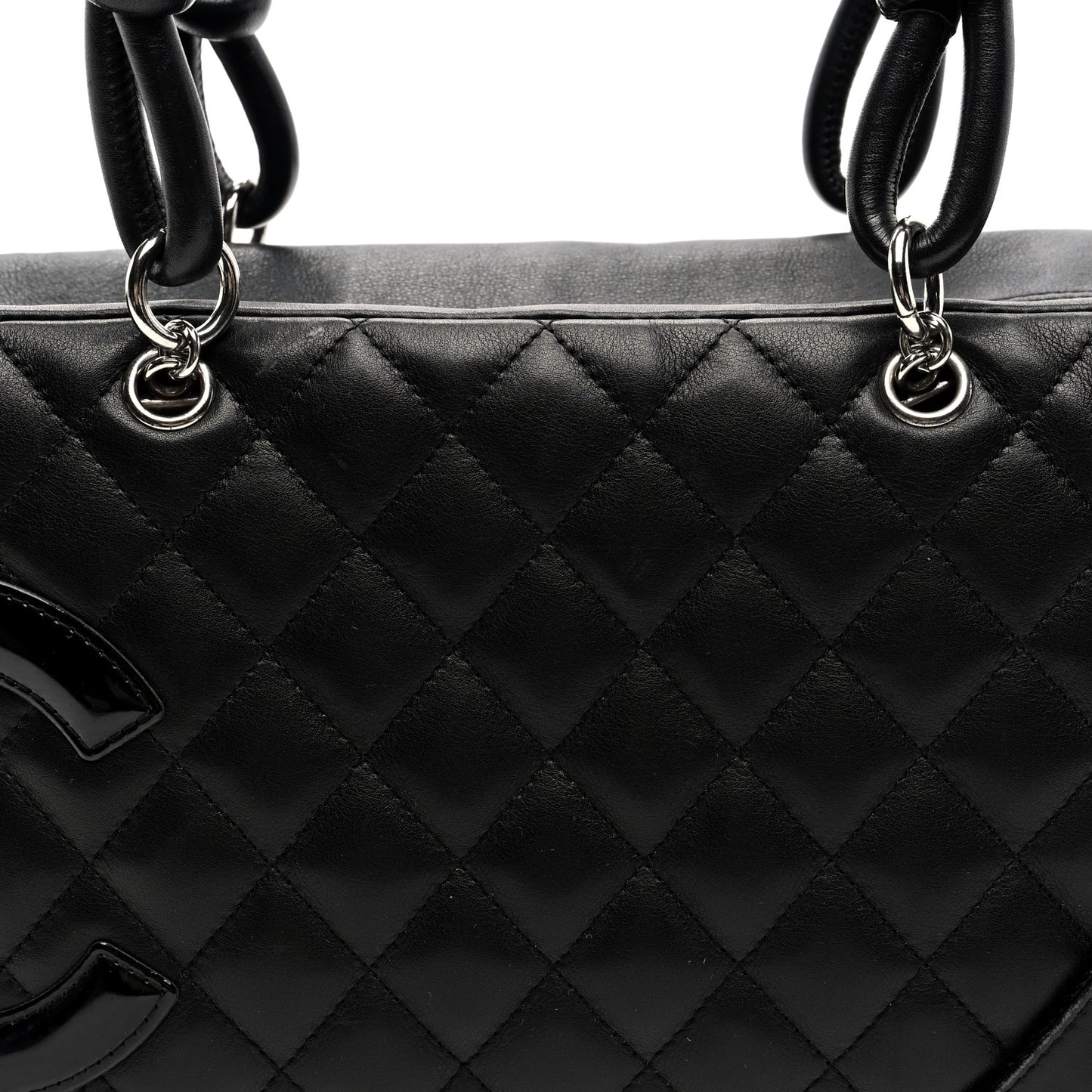 Calfskin Quilted Large Cambon Bowler Black