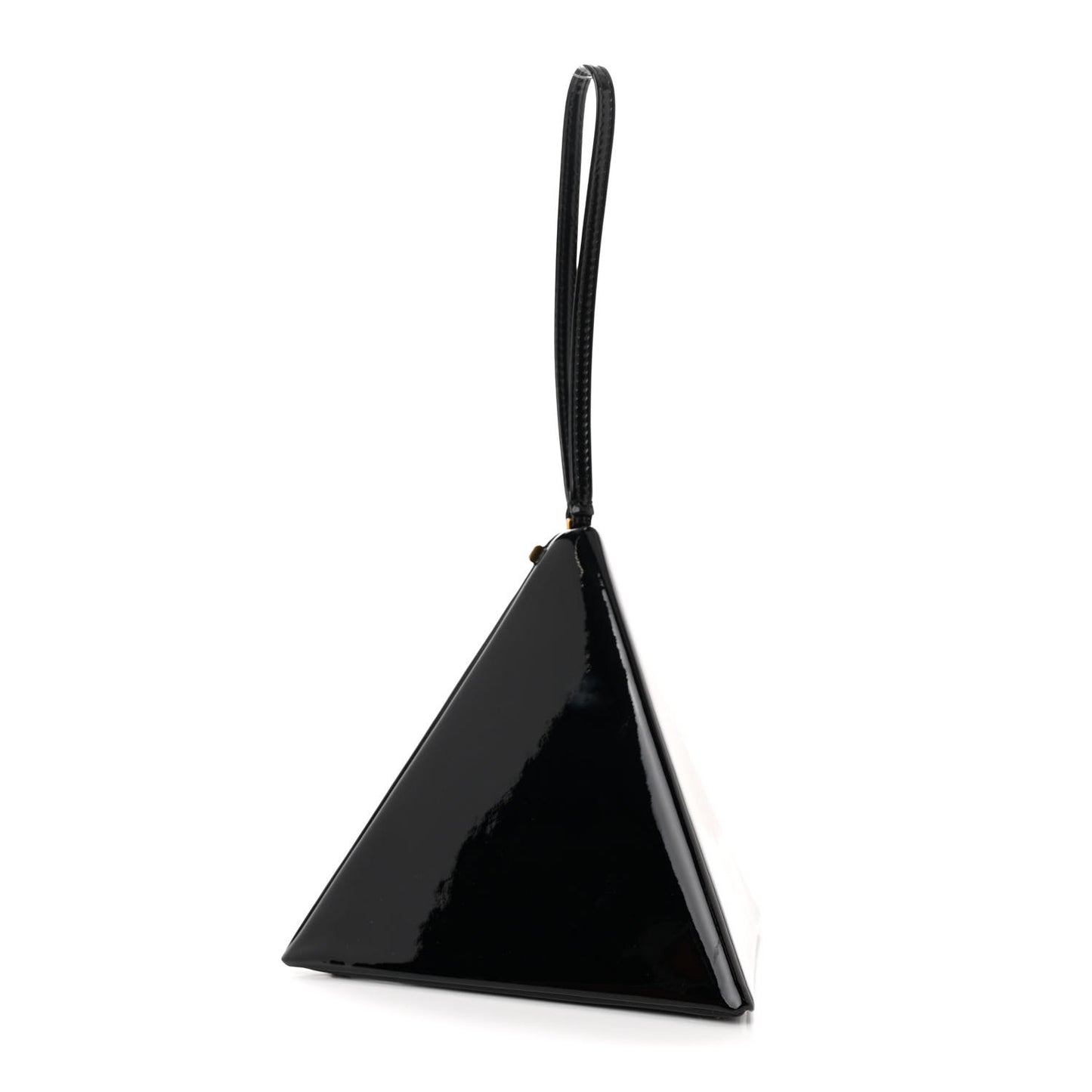 Patent Pyramid Clutch Black