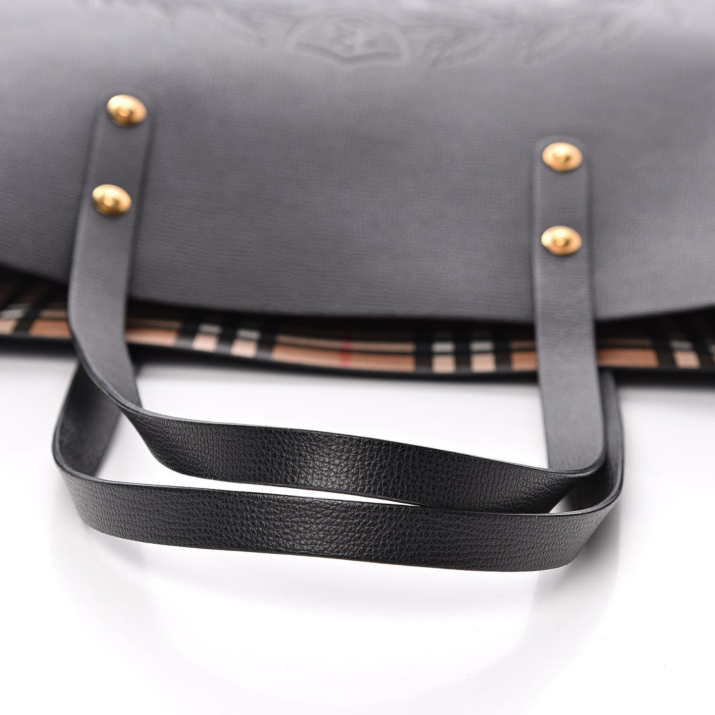 Calfskin Crest Embossed Large Tote Black