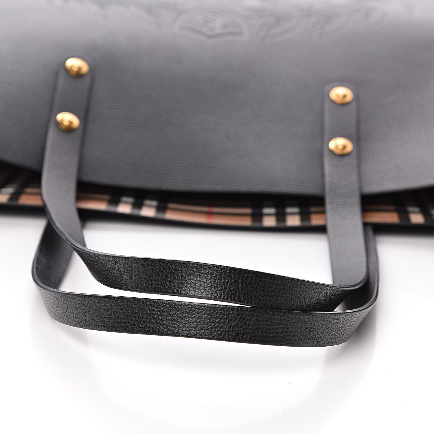 Burberry Calfskin Crest Embossed Large Tote Black 9 of 10