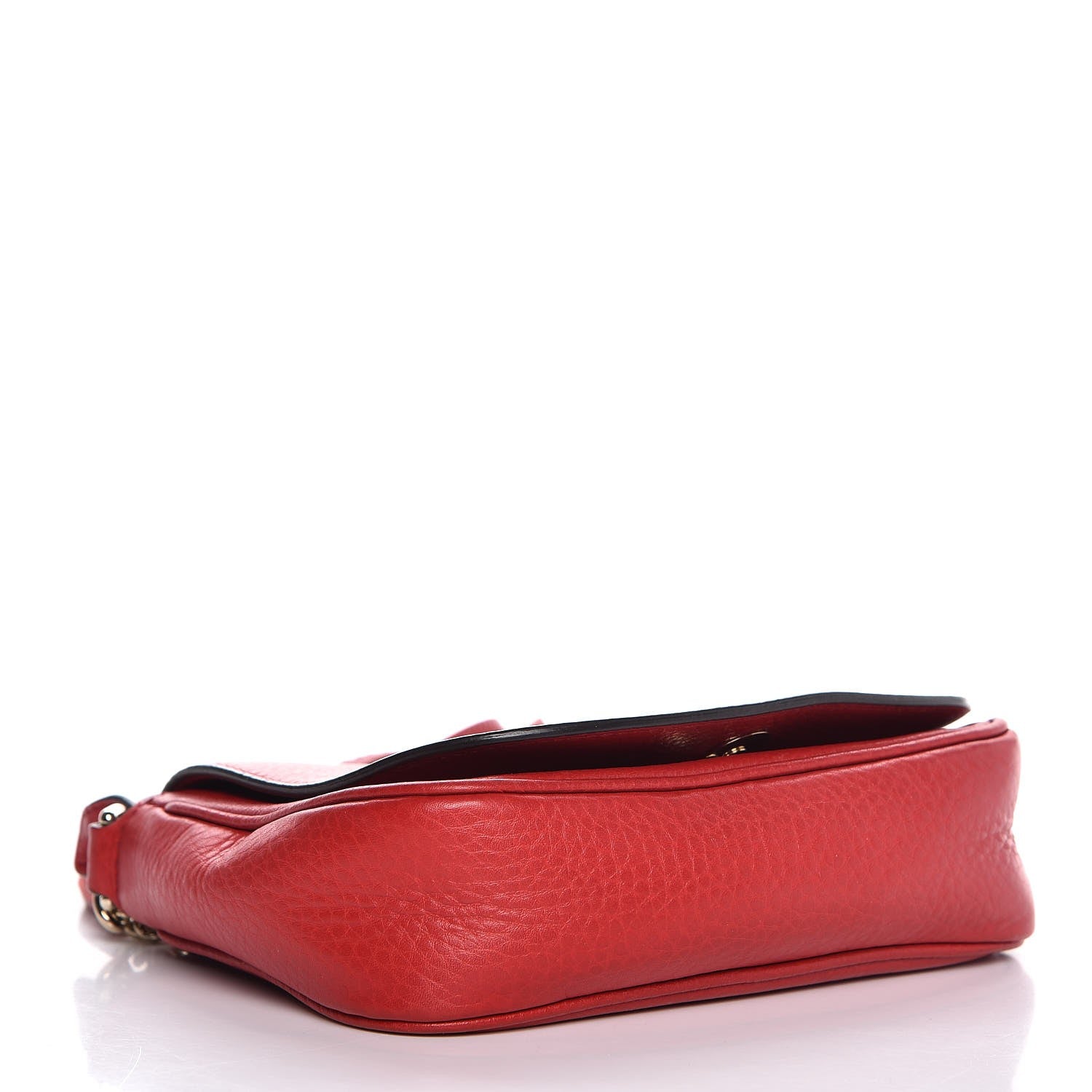 Gucci Pebbled Calfskin Small Soho Flap Crossbody Red 4 of 7