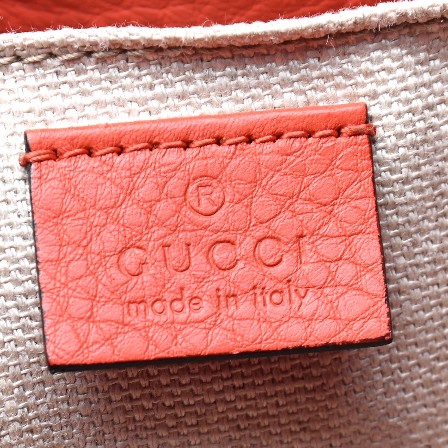 Gucci Monogram Cellarius Calfskin Bucket Bag Beige Ebony New Dark Orange 6 of 10