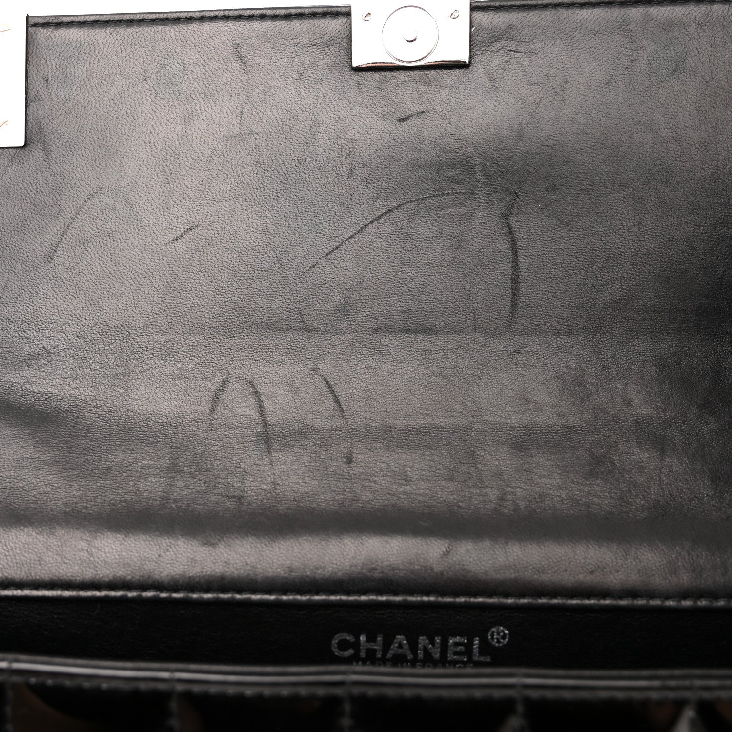 Chanel Patent Chocolate Bar Chain Clutch Black 11 of 11