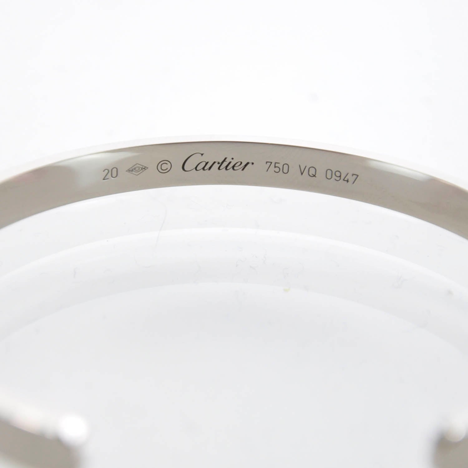 Cartier 18k White Gold Love Bracelet Size 20 3 of 4