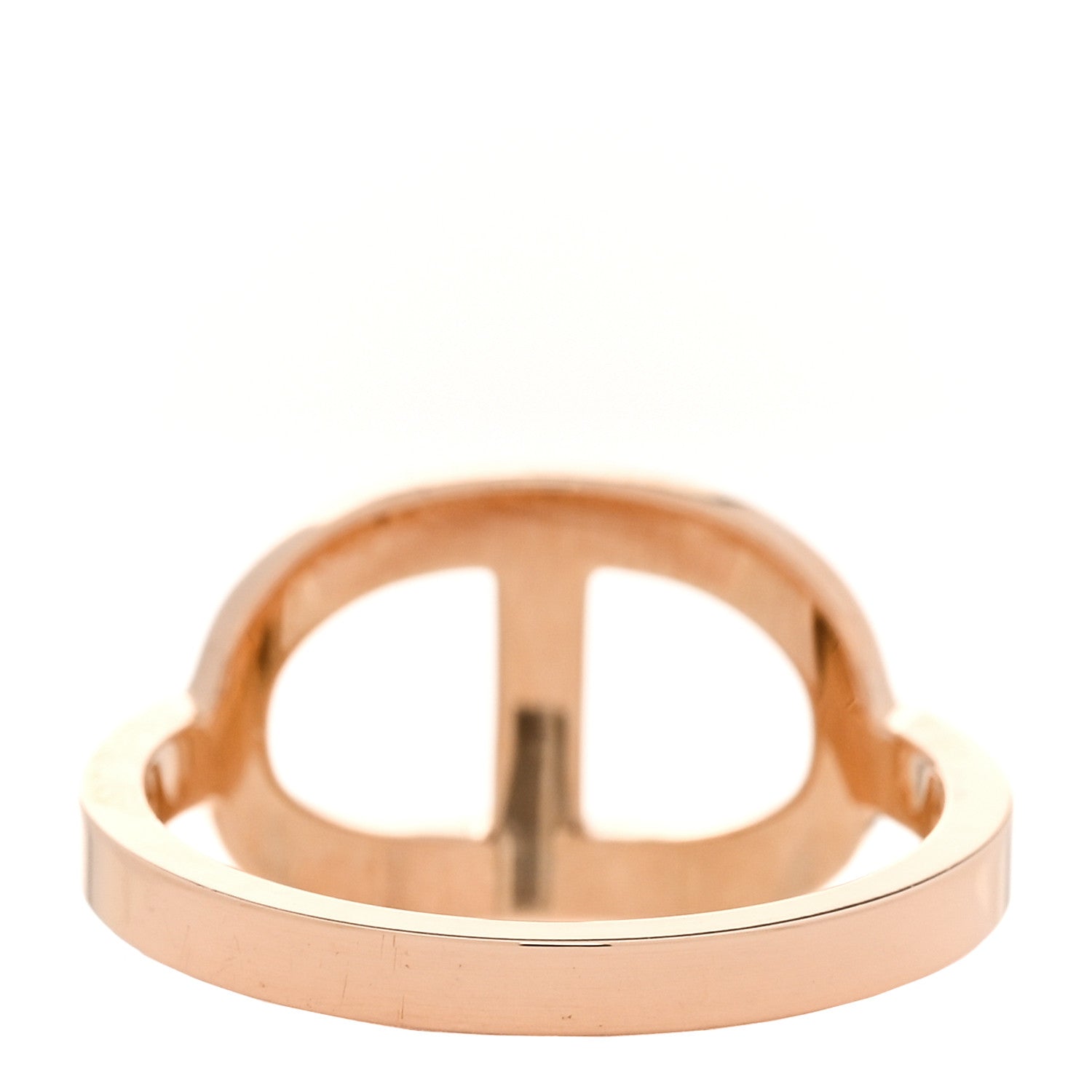 Hermes 18K Rose Gold Diamond MM Chaine d'Ancre Contour Ring 51 5.75 3 of 7
