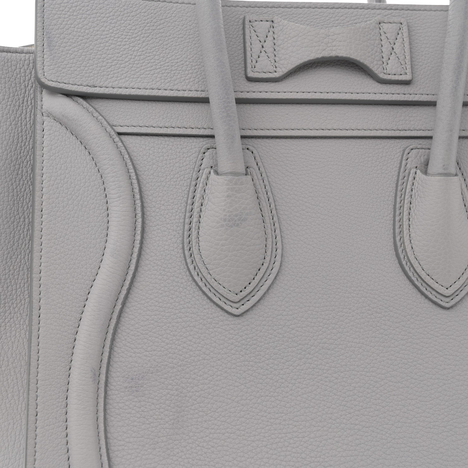 Celine Drummed Calfskin Micro Luggage Light Grey 11 of 13