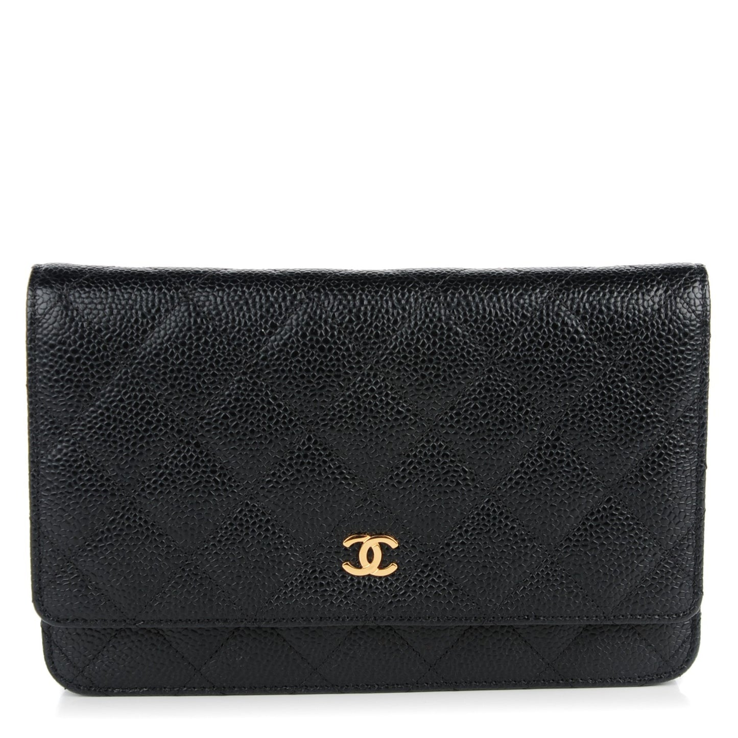 Caviar Quilted Wallet On Chain WOC Black