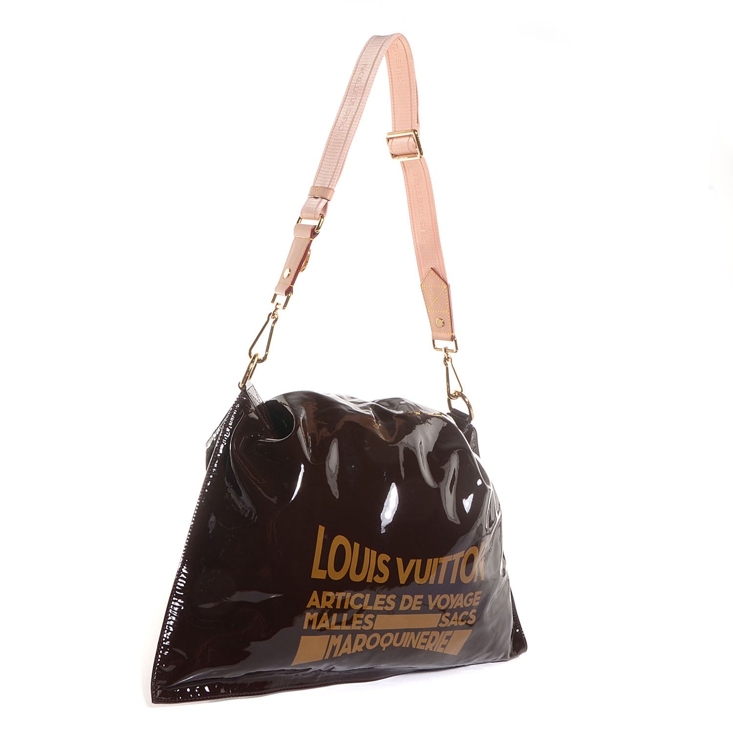 Louis Vuitton Patent Lambskin Raindrop Besace Moka 2 of 7